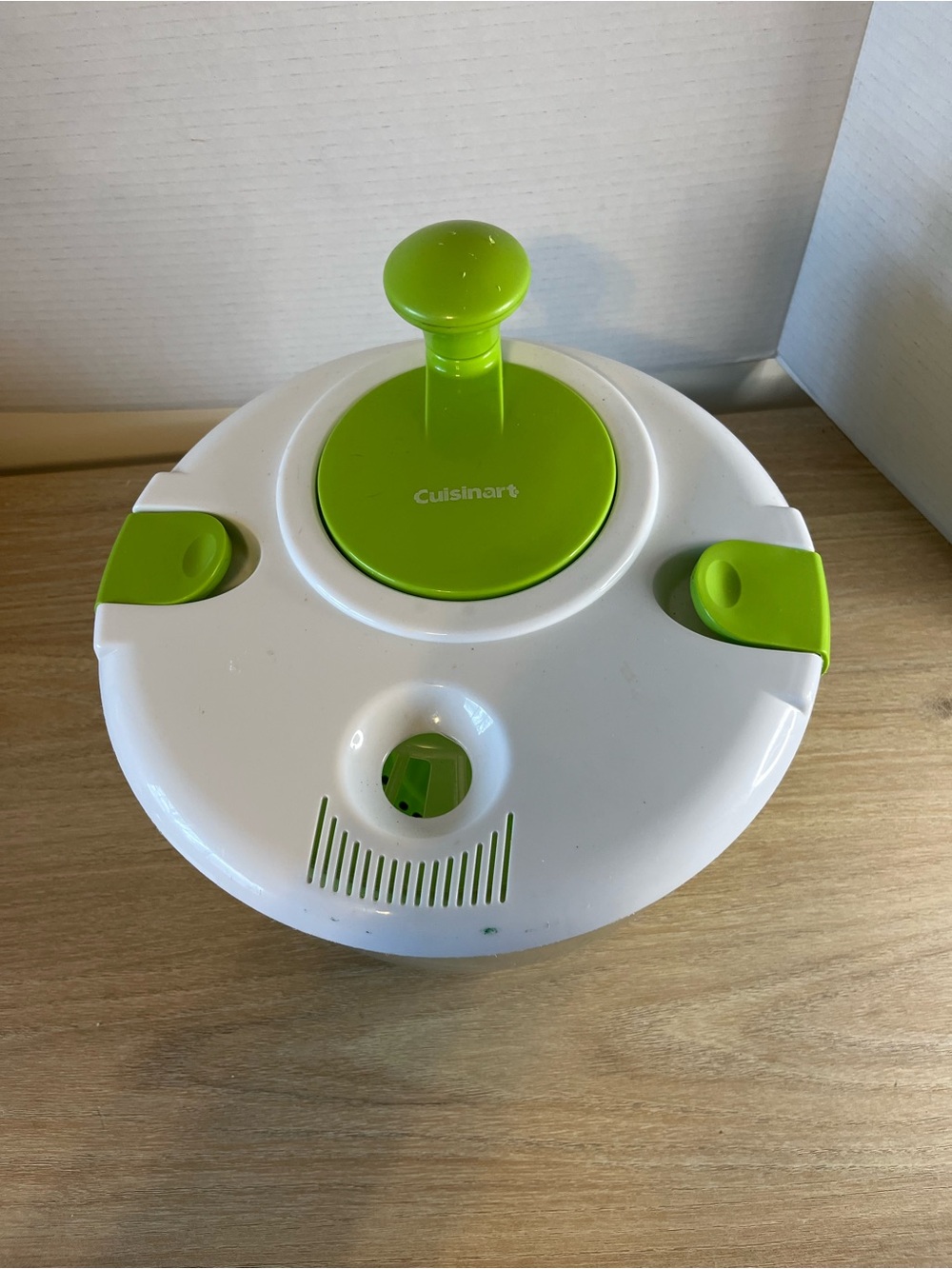 Cuisinart White and Lime Green Salad Spinner Lid Top
